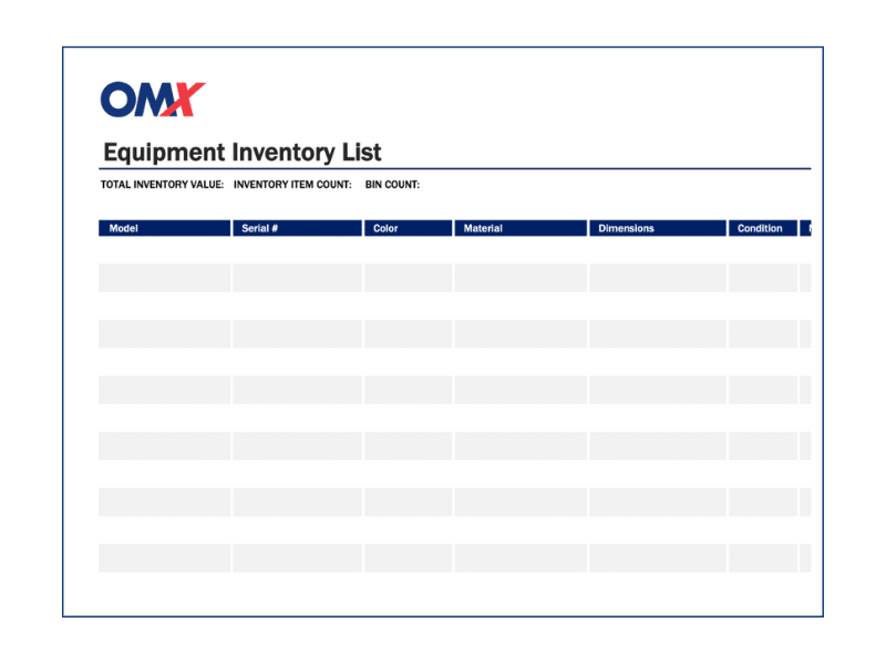 Inventory Workbook Cover